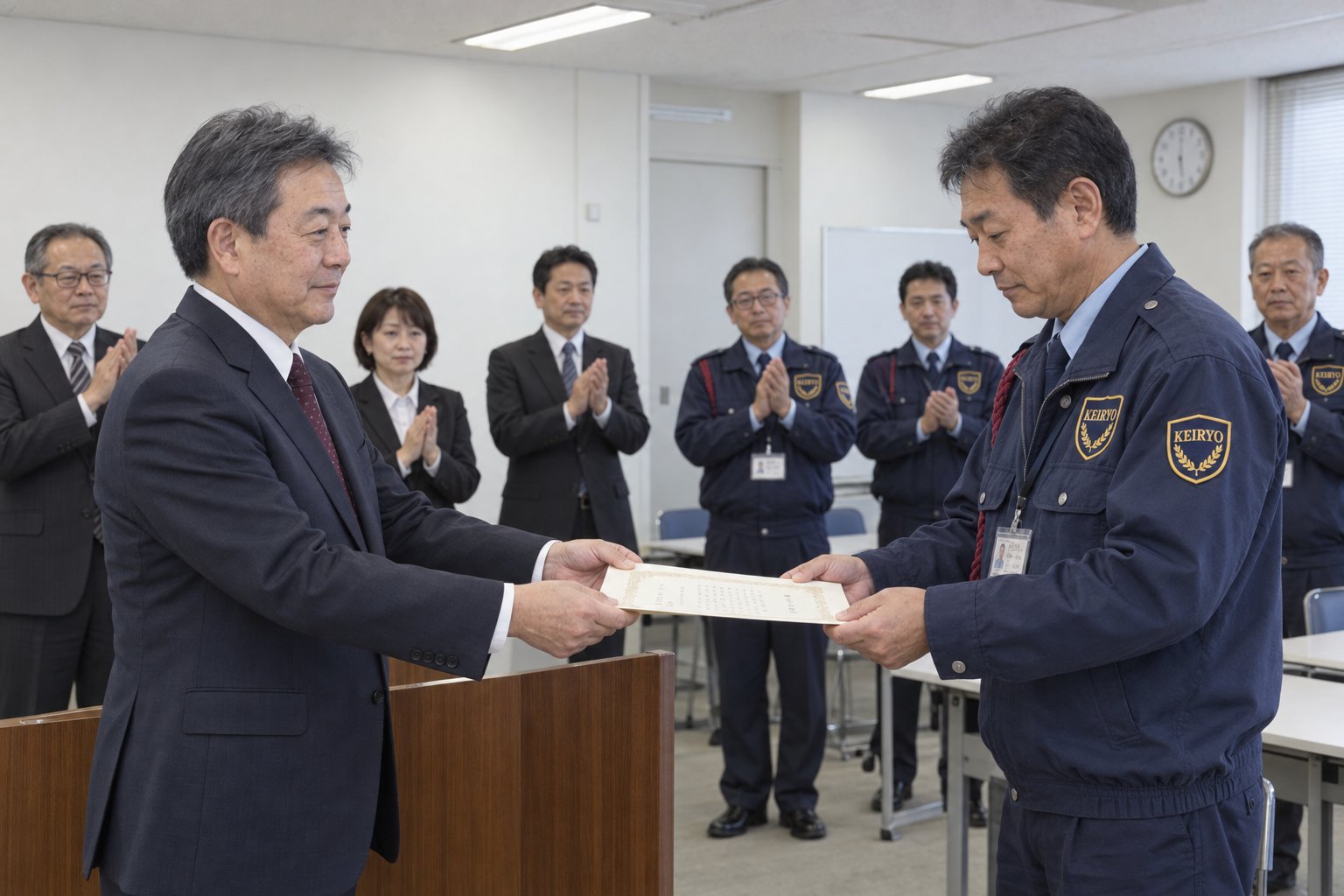 永年勤続表彰の表彰式